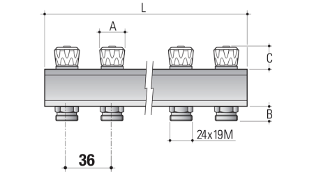 Distribuitor incalzire, 12 cai, 1 tol, 24 x 19, FIV [1]