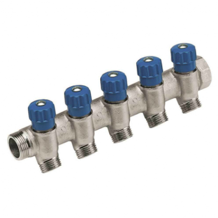 Tevi, fitinguri, robineti si accesorii - Distribuitor cu robineti 3/4", 3 cai x 3/4", Carlo Poletti