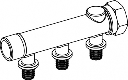 Distribuitor TECEflex bronz, 3 cai x 16mm x 3/4", aerisitor si dop incluse [3]