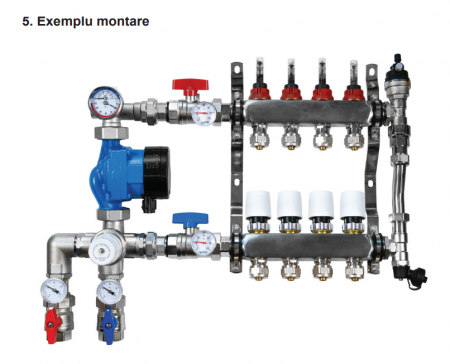 Distribuitor din inox 1 tol, cu 3 circuite, Ferroli Basic [2]