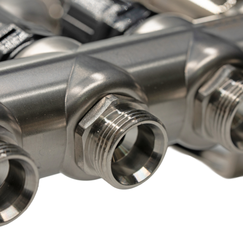 Distribuitor cu debitmetru Hoffman pentru incalzire in pardoseala 4 circuite 1" x 3/4" [6]