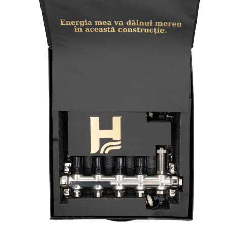Distribuitor cu debitmetru Hoffman pentru incalzire in pardoseala 4 circuite 1" x 3/4" [2]
