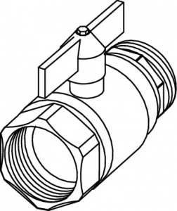 Robinet TECEfloor SLQ pentru izolare, 1" FI x 1" FE [1]