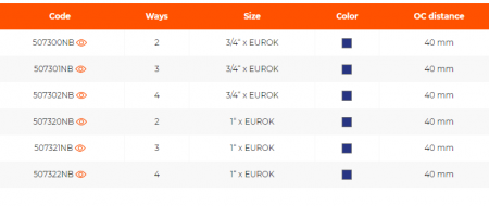 Distribuitor modular drept cu robineti, 3 cai, IVAR 3/4 x EK, albastru, Easy Lock, Ivar [1]