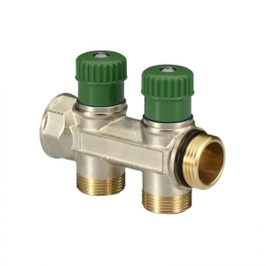 Distribuitoare pentru sanitare - Distribuitoare apa - Distribuitor modular drept cu robineti IVAR 1'' x EK 2 cai