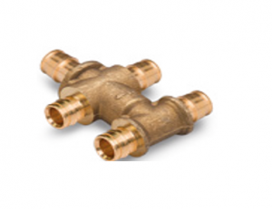 Fitinguri cu manson alunecator - Distribuitor trecere largita, alama, 5 cai, Ø 20x16x20x16x16 mm, Rayper