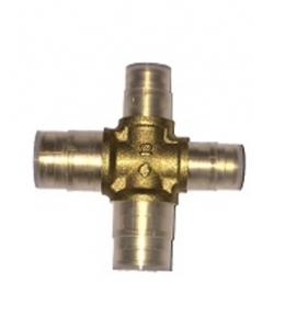 Fitinguri cu manson alunecator - Distribuitor trecere largita, alama, 4 cai, Ø 20x20x16x16 mm, Rayper