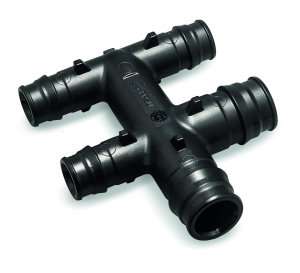 Fitinguri cu manson alunecator - Distribuitor trecere largita, PPSU, 5 cai, Ø 25x20x16x16x16 mm, Rayper