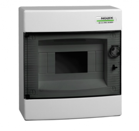 Cabluri si conductori - Tablou electric aparent NOARK PNS 8T, 8 module, 1 rand, IP 40, alb, NOARK
