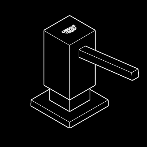 Accesorii bucatarie - Dozator sapun bucatarie Grohe Cube incastrat, 500 ml, crom mat