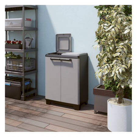 Dulap 2 usi pentru reciclare gri Keter Split Basic 68x39x85 cm [3]