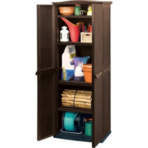 Casa si gradina - Dulap de gradina maro, Curver Ratan Style Tall
