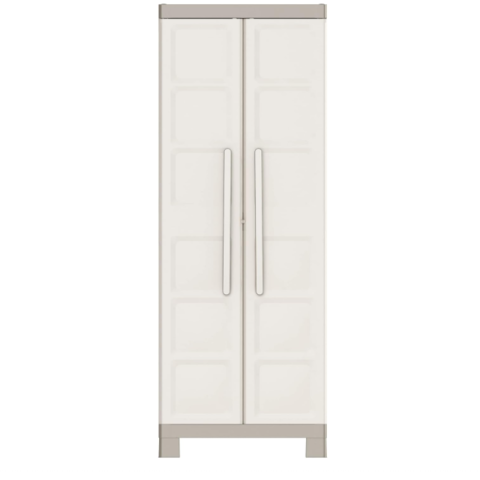 Casa si gradina - Dulap garaj plastic Keter Excellence 3 rafturi sand/dove 65x45x182 cm posibilitate inchidere cu lacat