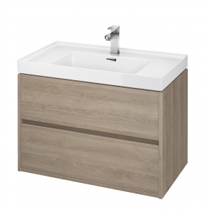 Lavoare si accesorii - Dulap pentru lavoar montat, stejar,  A=45 x H=53.3 x L=79.4 cm., Cersanit Crea