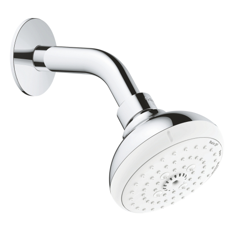 Sisteme de dus - Dus fix brat fix Grohe Tempesta 100, montare pe perete, 3 jeturi, sistem anti-calcar, crom
