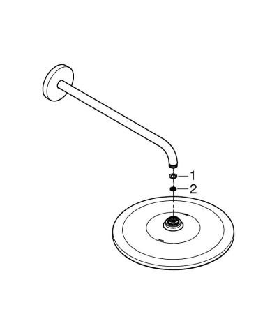 Dus fix Grohe Rainshower Mono 310 palarie de dus set 9, 5 l, 1 jet, brat 422 mm, limitator de debit, sistem anti-calcar, negru [4]