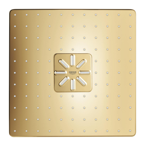 Dus fix cu brat 430 mm Grohe Rainshower SmartActive 310 palarie de dus set, patrata, 2 jeturi, montare pe perete, auriu lucios [4]