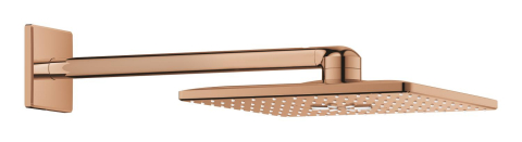 Dus fix cu brat 430 mm Grohe Rainshower SmartActive 310 palarie de dus set, patrata, 2 jeturi, montare pe perete, cupru lucios [2]