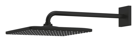 Dus fix Grohe Eurocube 310 mm, brat fix, 422 mm, 1 jet, patrata, limitator de debit, montare pe perete, sistem anti-calcar, negru mat [6]