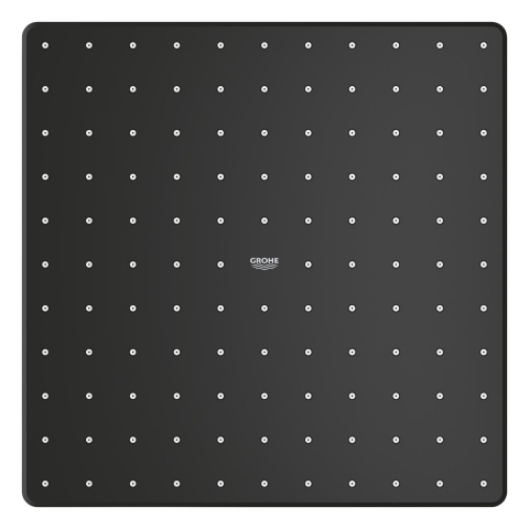 Dus fix Grohe Eurocube 310 mm, brat fix, 422 mm, 1 jet, patrata, limitator de debit, montare pe perete, sistem anti-calcar, negru mat [1]