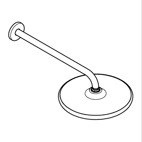 Dus fix Grohe NTempesta 250 1 pulverizare, 250 mm, brat 380 mm, anti-calcar, crom [5]