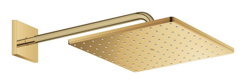 Sisteme de dus - Dus fix Grohe Rainshower 310 Mono Cube palarie de dus set 422 mm 9, 5 l, brat fix, 1 jet, patrata, limitator de debit, montare pe perete, sistem anti-calcar, auriu lucios
