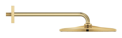 Dus fix Grohe Rainshower 310 Mono Cube palarie de dus set 422 mm 9, 5 l, brat fix, 1 jet, patrata, limitator de debit, montare pe perete, sistem anti-calcar, auriu lucios [5]