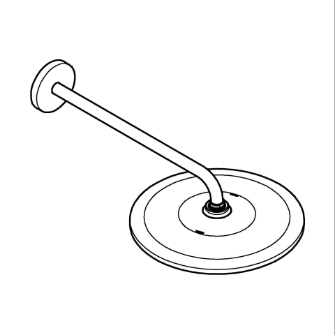 Sisteme de dus - Dus fix Grohe Rainshower 310 Mono montare pe perete, rotund, 1 jet, brat 422 mm, sistem anti-calcar, crom mat
