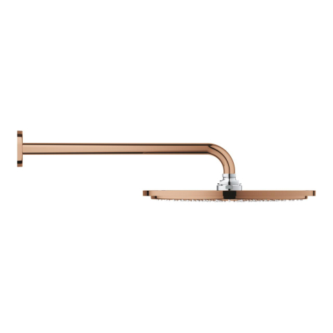 Dus fix Grohe Rainshower Cosmopolitan 310 palarie de dus set 9, 5 l, rotunda, montare pe perete, cu brat, sistem anti-calcar, limitator debit, 1 jet, cupru lucios [2]