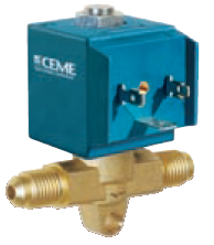 Ventile electromagnetice pentru instalatii frigorifice - Electroventil pentru instalatii frigorifice, comanda directa 0...25bar, pentru toate tipurile de agenti frigorifici exceptie NH3, temp mediu lucru -45...+125grdC, temp ambianta -30...+80grdC, kvs 0,17