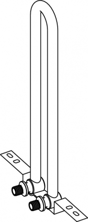 Element TECEflex nichelat pentru racordare radiator prevazut cu consola lunga, Ø16 [2]