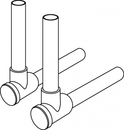 Set coturi prelungite (2 buc) TECEflex nichelate pentru rac. radiator Ø15 x Ø15, 120 mm [2]