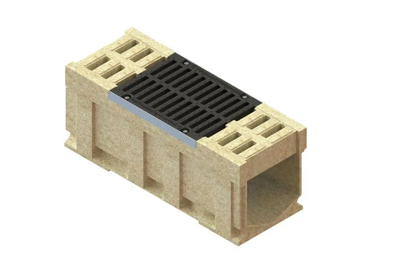 Element inspectie rigola polimerbeton MONO LN300 Hext.410 fara baza, cu gratar fonta E600 1000x385x410 (0779458) Vodaland gama Drain