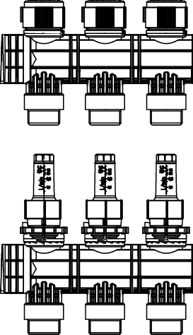 Element intermediar TECEfloor SLQ din plastic, 3 cai x 3/4"x1" pentru realizare distribuitor [2]