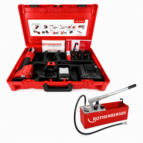 Dispozitive pentru tevi - et presa tevi ROTHENBERGER ROMAX NANO iJAWs SV 15-22-28 mm, 18V 2Ah CAS
