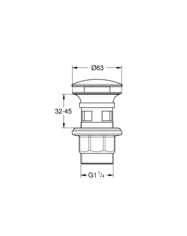 Evacuare cu pop up Grohe Waste cu apasare, universala, crom [2]