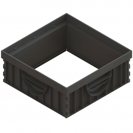 Tevi, fitinguri, robineti si accesorii - Extensie din polipropilena model BASE, negru pentru camin patrat A15-C250 300x300 - Vodaland gama Drain