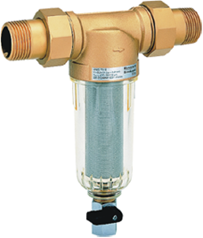 Echipamente pentru tratarea si pomparea apei - Filtru cu purjare, sită din inox 100 microni, racord cu olandezi, DN15, Honeywell