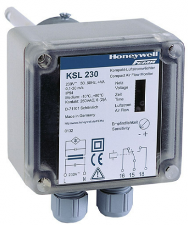 Automatizare centrala termica - Fluxostat electronic compact pentru canal aer, 24Vca, releu 10A/250V