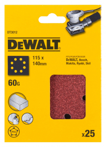 Scule si dispozitive de lucru - Foi abrazive 115x140mm 60 gr - 25 buc DeWalt - DT3012-QZ