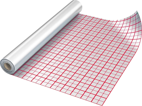 Accesorii incalzire in pardoseala - Folie caroiata aluminizata Alphaheat rola 50 metri