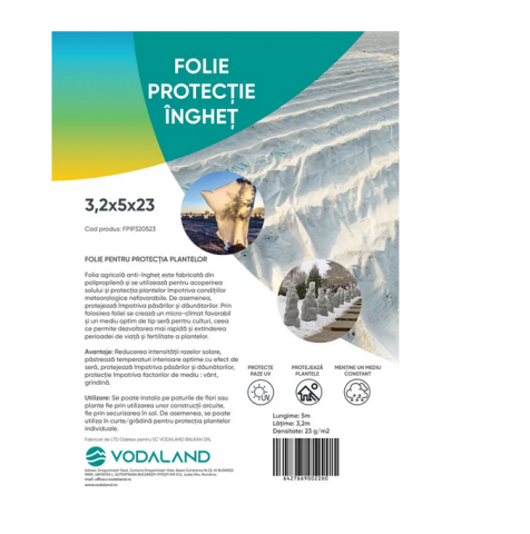 Folii pentru gradina - Folie Protectie Inghet din polipropilena alba 3.2x5x23 pachet - Vodaland gama Terra