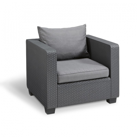 Mobilier de gradina - Fotoliu imitatie ratan antracit Keter Salta