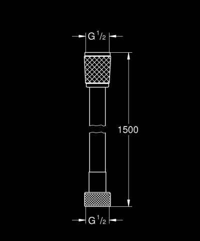 Furtun de dus Grohe 1500 mm, 5 bar, anti-rasucire, anti-indoire, universal, crom [1]