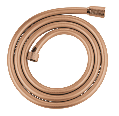 Furtun de dus Grohe 1750 mm, universal, 1.75 m, 5 bari, anti-indoire, anti-zgarieturi, prindere cromata, cupru lucios [3]