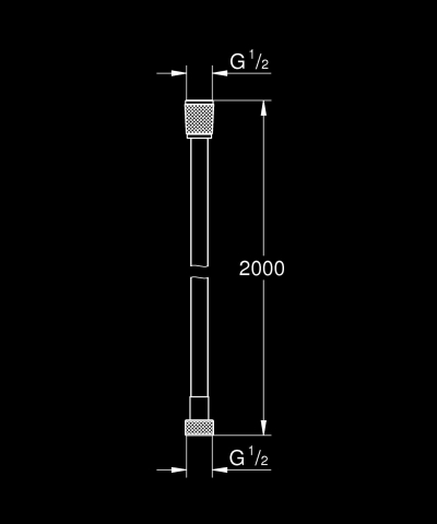 Sisteme de dus - Furtun de dus Grohe Silverflex 2000 mm, universal, 5 bari, anti indoire, prindere cromata, argintiu