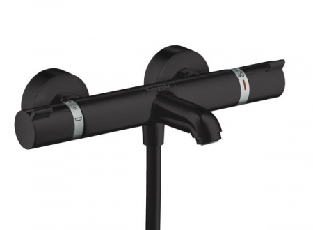 Baterii monocomanda - Baterie cada termostatata Hansgrohe Ecostat Comfort negru mat
