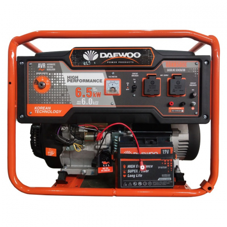 Generatoare de curent electric - Generator Daewoo GDK6500E, 6 kW, max 6.5 kW, Start Electric, Cu roti si manere