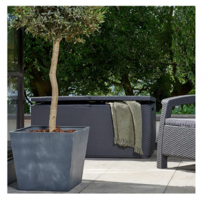 Ghivece pentru flori - Ghiveci conic, gri, 48 cm., Keter Beton