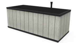 Ghiveci dreptunghiular, gri, imitatie de lemn, 88 litri, Keter Sequoia M [6]